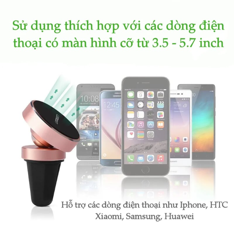 Ugreen 30491 Màu Hồng vàng Giá đỡ điện thoại từ tính trên khe thông gió ô tô LP117