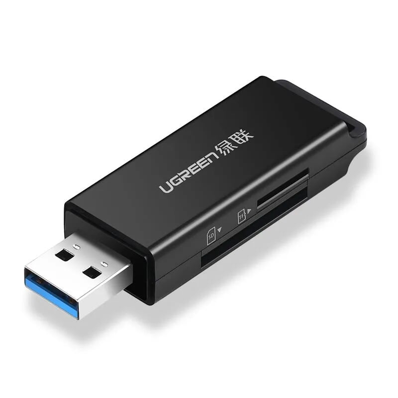 Ugreen 40750 Màu Đen Đầu Đọc Thẻ Nhớ SD/TF USB 3.0 CM104