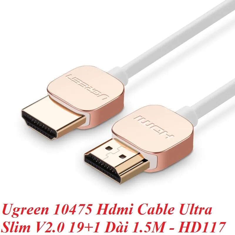 Ugreen 10475 1.5M Hdmi Cable Ultra Slim Version 2.0 19+1 HD117