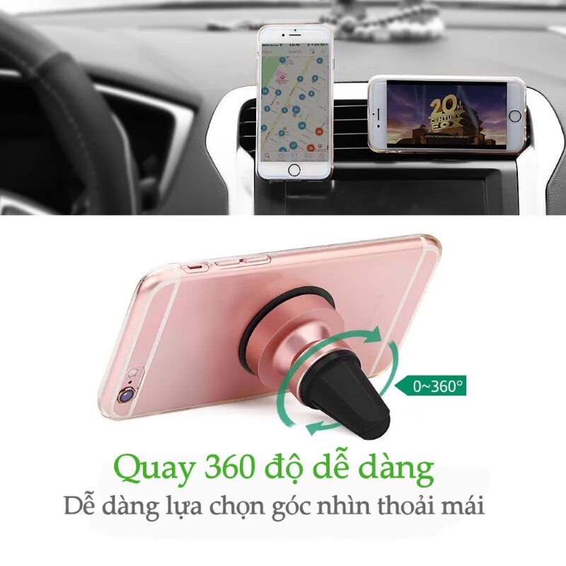 Ugreen 30491 Màu Hồng vàng Giá đỡ điện thoại từ tính trên khe thông gió ô tô LP117