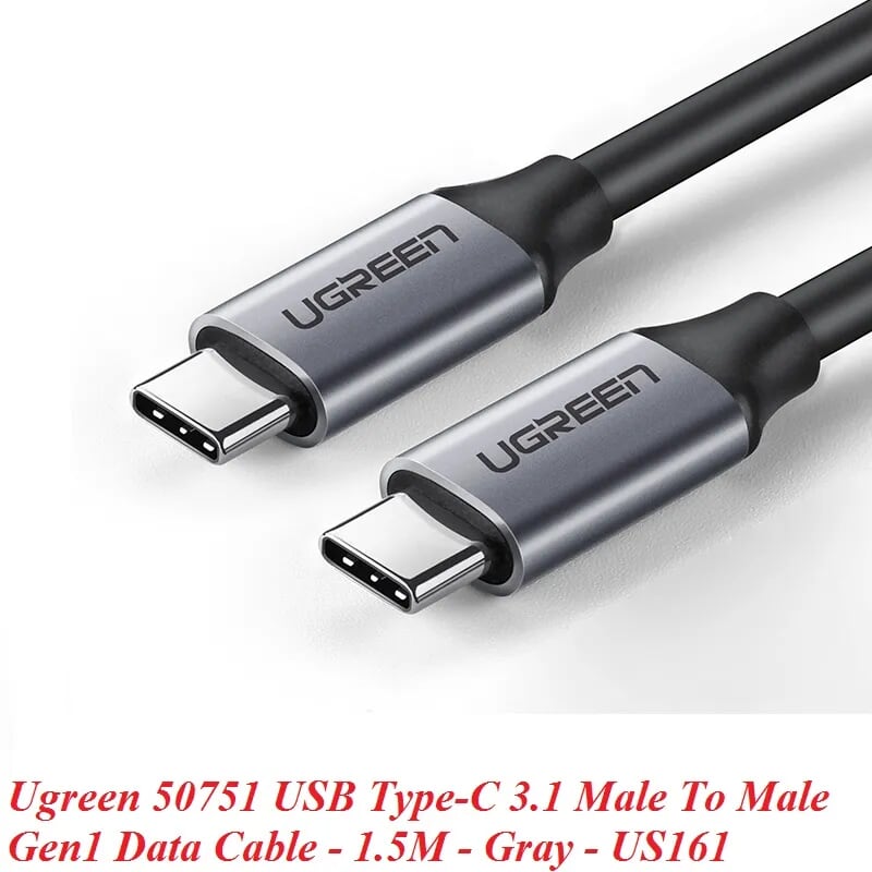 Ugreen 50751 1.5M màu xám Dây USB Type-C US161