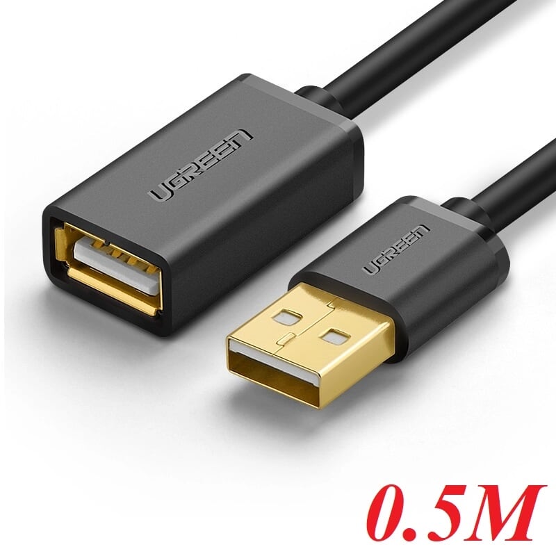 Ugreen 10313 0.5M màu Đen Cáp tín hiệu nối dài USB 2.0 lõi thuần đồng US103