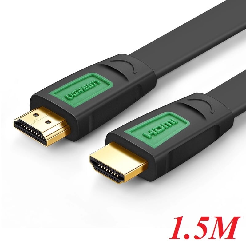 Ugreen 40470 1.5M màu Đen Cáp tín hiệu HDMI chuẩn 1.4 hỗ trợ phân giải 4K * 2K cáp dẹt HD101