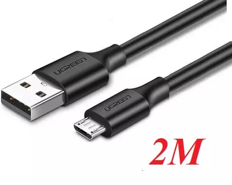 Ugreen 60138 2M màu Đen Cáp sạc truyền dữ liệu USB 2.0 sang MICRO USB hỗ trợ sạc nhanh US289