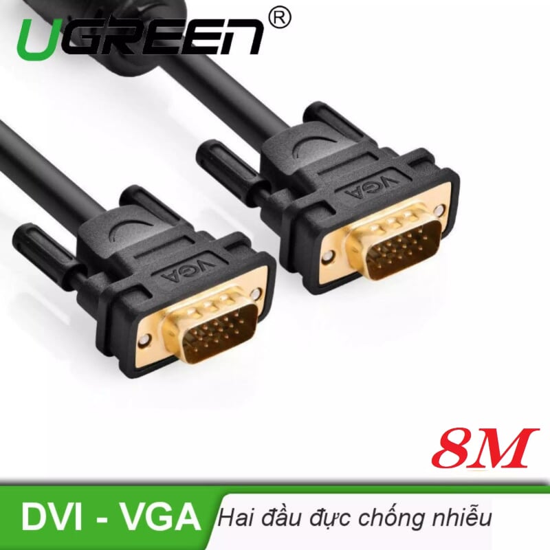 Ugreen 11640 8M màu Đen Cáp tín hiệu 2 đầu VGA VG101