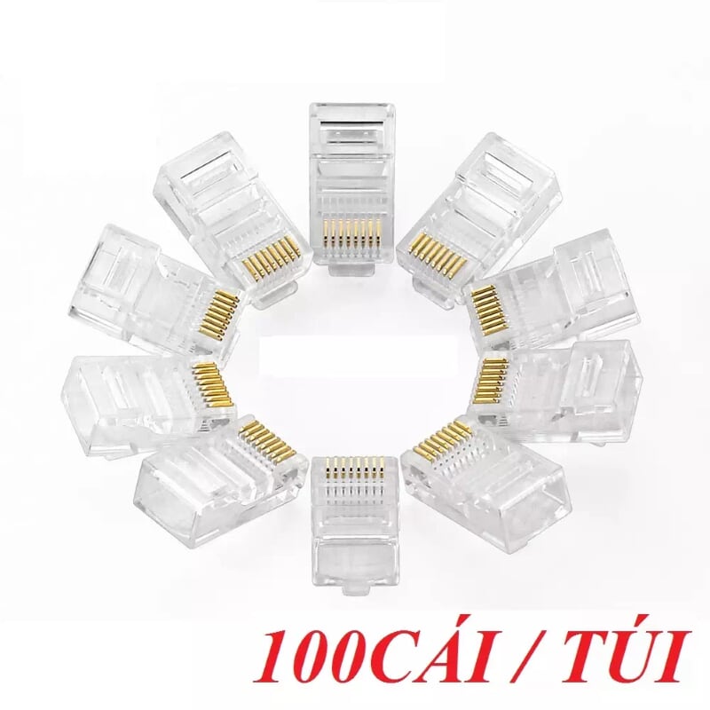 Ugreen 50246 Đầu bấm mạng RJ45 chuẩn Cat5e cao cấp mạ vàng NW110