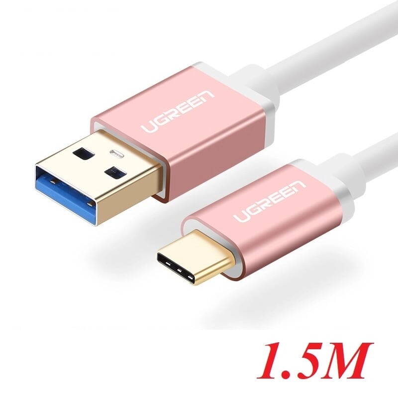 Ugreen 30539 1.5M màu Hồng Cáp USB TypeC sang USB 3.0 cao cấp US187