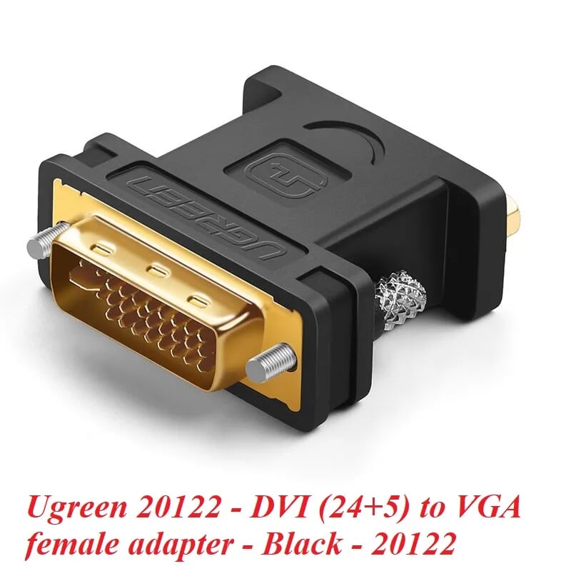 Ugreen 20122 Màu Đen Đầu chuyển đổi DVI 24+5 sang VGA âm 20122