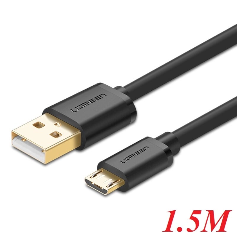 Ugreen 10837 1.5M màu Đen Cáp sạc truyền dữ liệu USB 2.0 sang MICRO USB lõi đồng US125