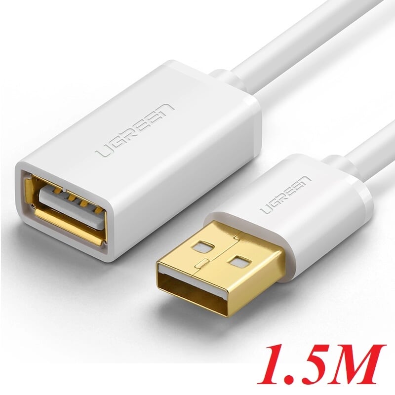 Ugreen 10882 1.5M màu Trắng Cáp tín hiệu nối dài USB 2.0 lõi thuần đồng US103