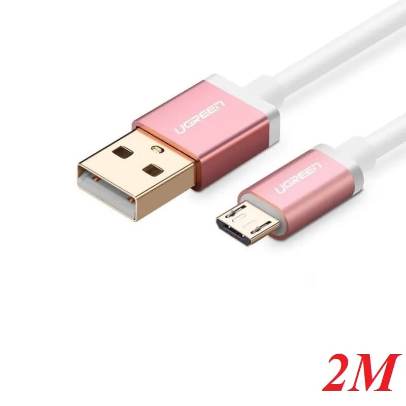 Ugreen 20836 2M Màu Trắng Cáp sạc USB 2.0 sang Micro USB 20836