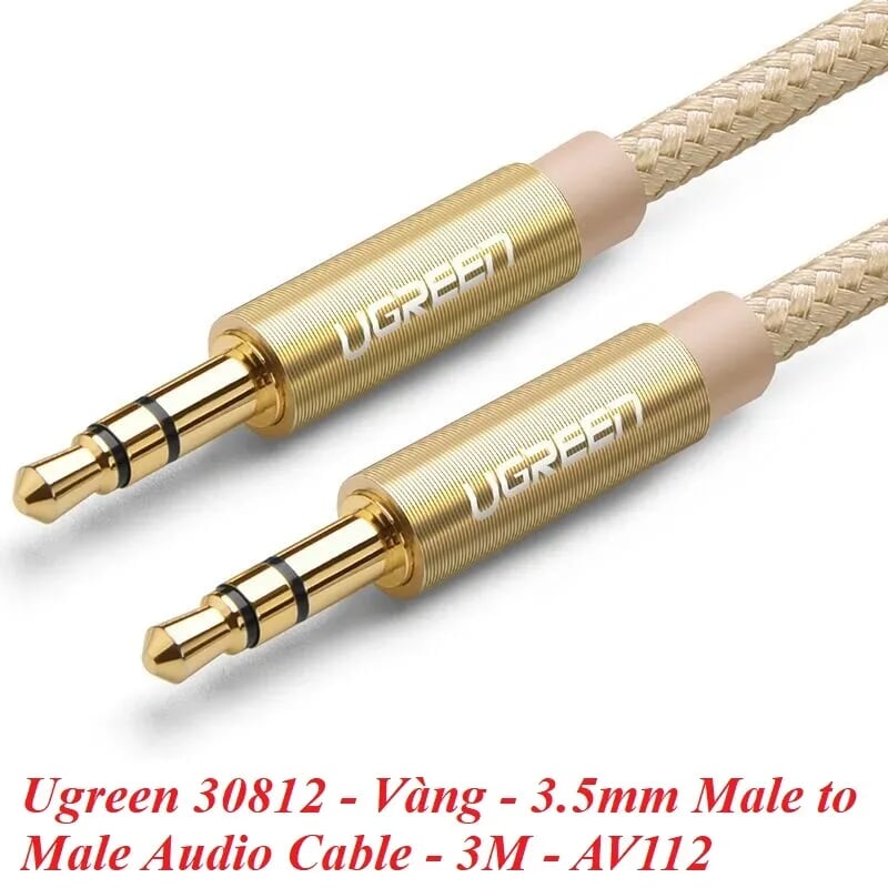 Ugreen 30812 3M màu Vàng Cáp âm thanh 2 đầu 3.5mm dương AV112