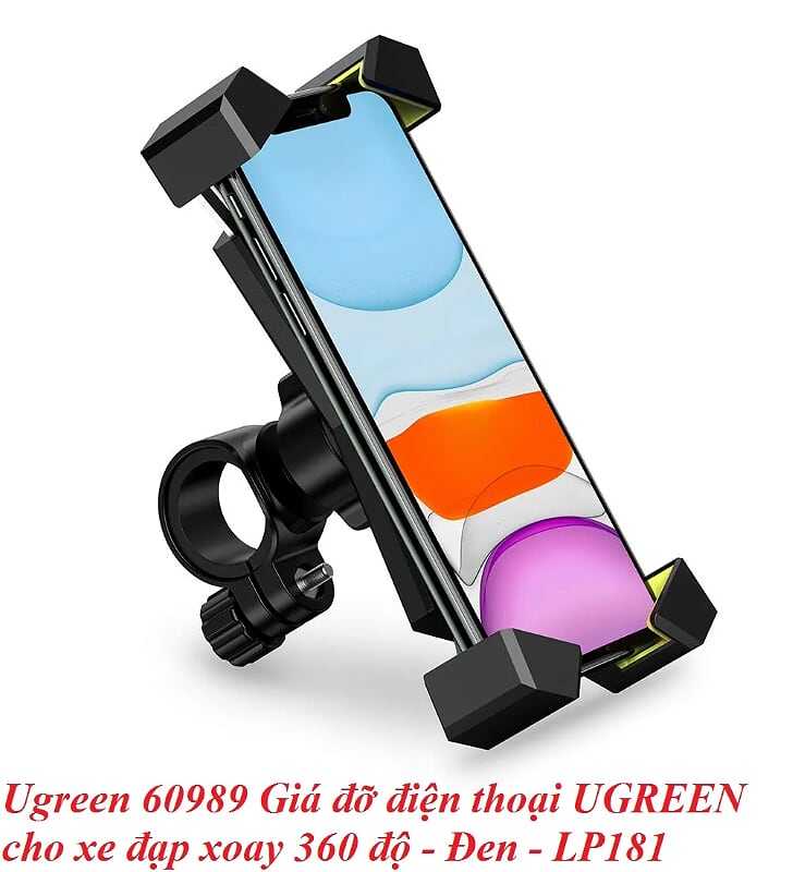 Ugreen 60989 Màu Đen Giá đỡ điện thoại UGREEN cho xe đạp xoay 360 độ LP181