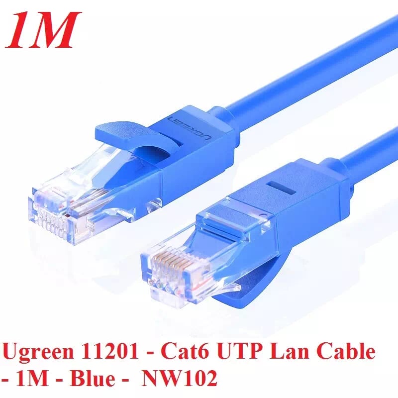 Ugreen 11201 1M Màu xanh Cáp mạng LAN CAT6 UPT NW102