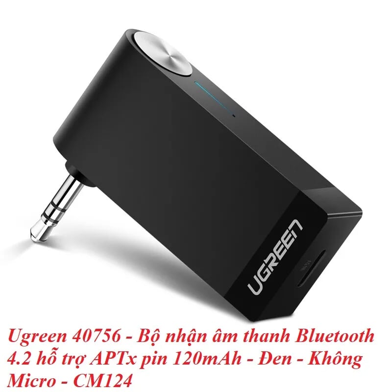 Ugreen 40756 BT 4.2 màu Đen Thiết bị nhận âm thanh Bluetooth không Micro hỗ trợ APTX MM114