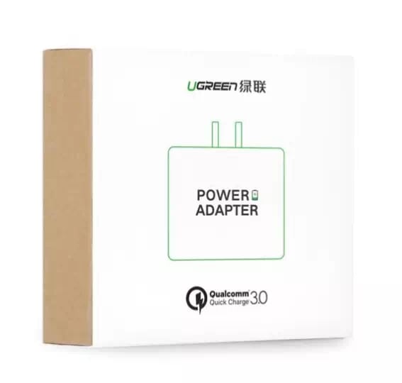 Ugreen 40716 1.5M màu Đen Củ sạc nhanh USB chuẩn QC 3.0 + 2 cổng 2.4A CD162