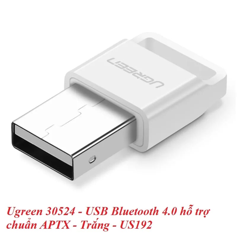 Ugreen 30443 BT 4.0 màu Trắng USB nhận Bluetooth hô trợ APTX US192