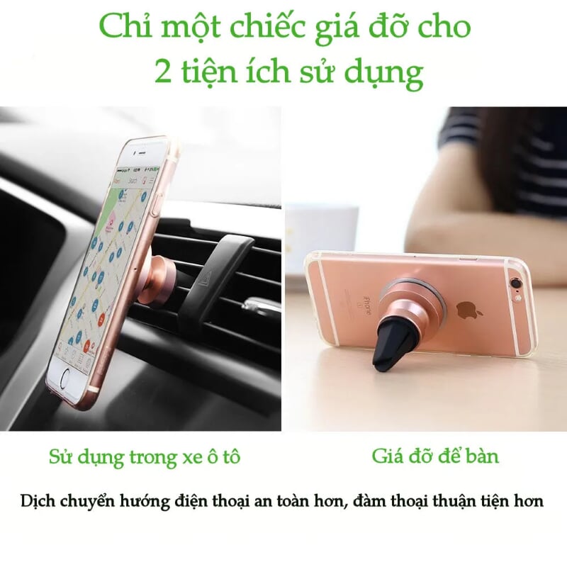 Ugreen 30491 Màu Hồng vàng Giá đỡ điện thoại từ tính trên khe thông gió ô tô LP117