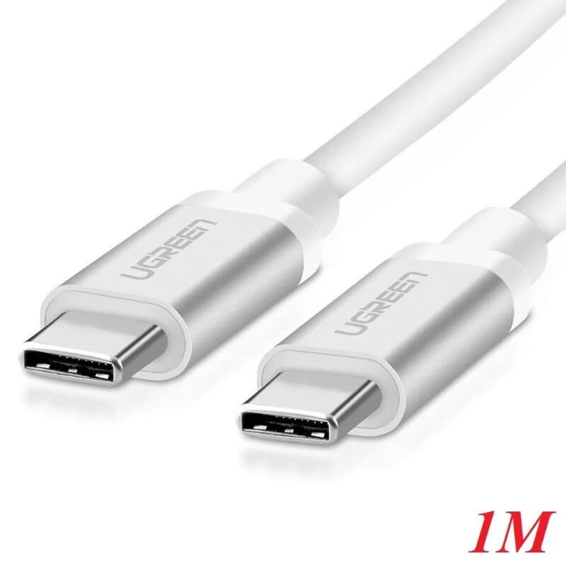 Ugreen 10678 1M màu Trắng Dây USB Type-C truyền dữ liệu và sạc mạ Nikel đầu nhôm US161