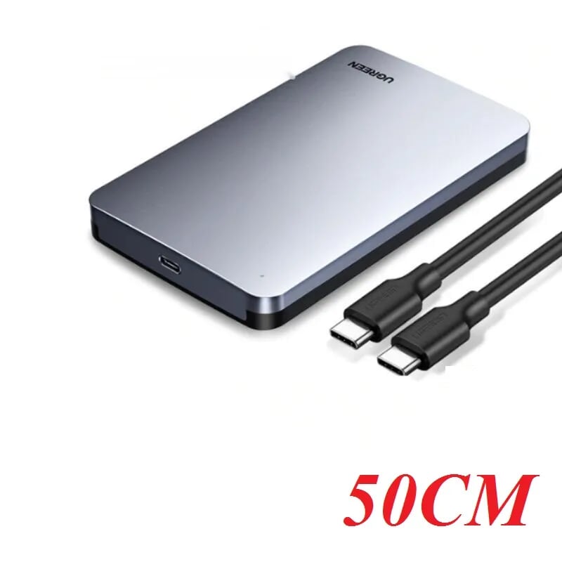 Ugreen 70499 hộp đựng ổ cứng ssd 2.5-inch sata kèm cáp usb type c ra usb type c CM300