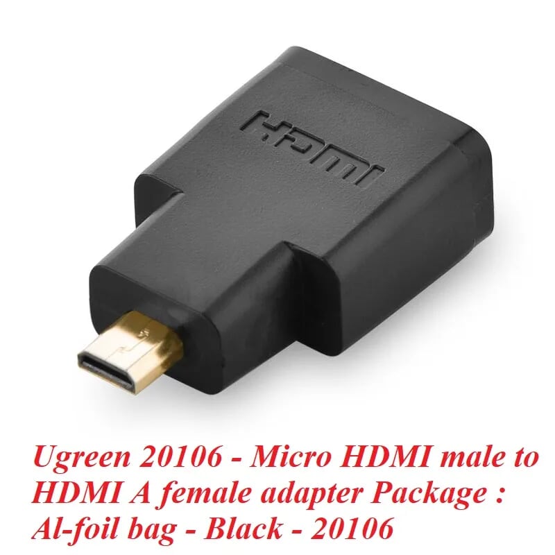 Ugreen 20106 Màu Đen Đầu chuyển đổi Micro HDMI sang HDMI 20106