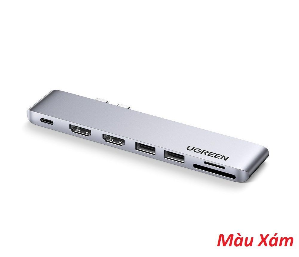 Ugreen 80548 Dual USB C to 2*USB3.0 + 2*HDMI + TF SD + USB C Dock Station CM356