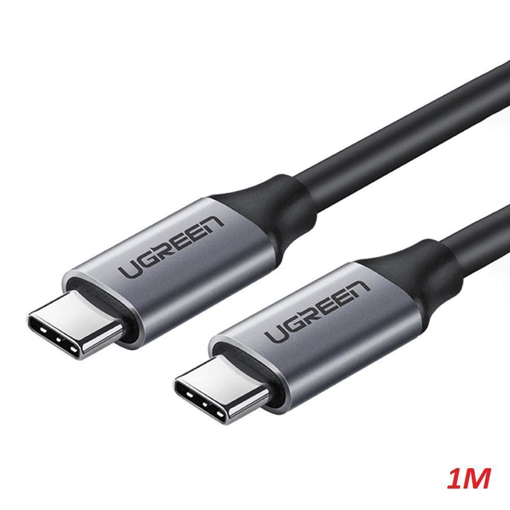 Ugreen 60183 1M USB 3.1 Type C Cable Male to Male Aluminum Shell Nickel Plating Gray Black US161