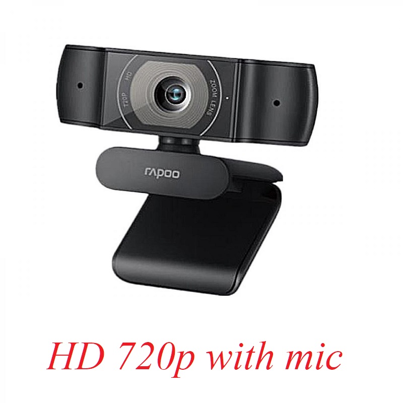 Rapoo c200 HD 720P Webcam độ phân giải cao có mic usb ống kính hỗn hợp dùng dạy và học online rõ đẹp 25737 40025737