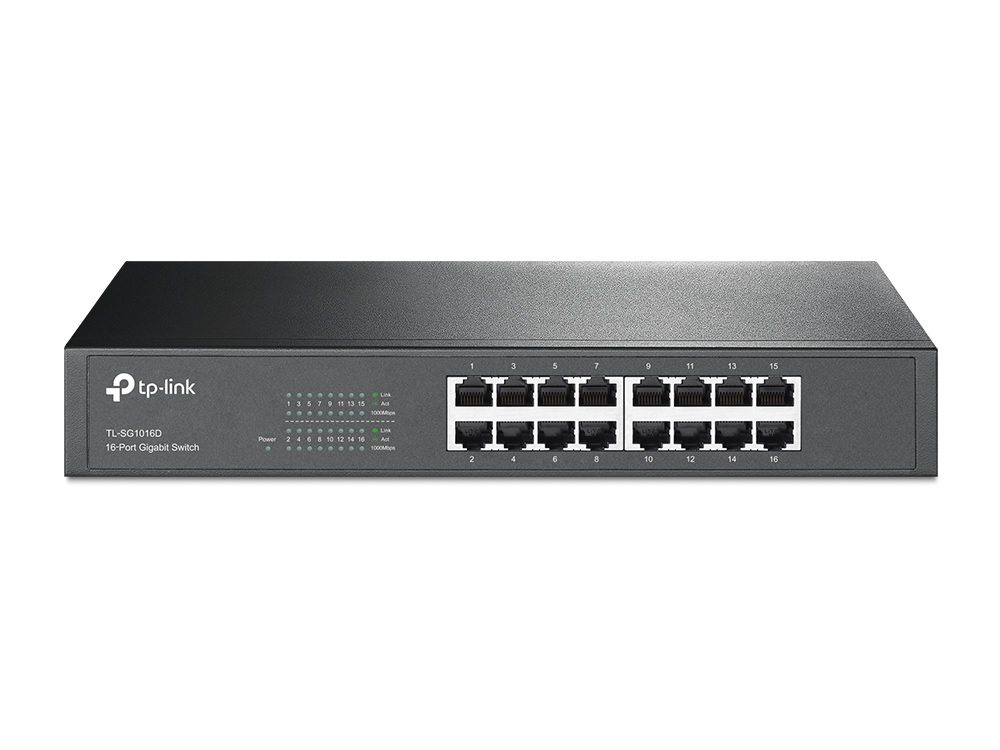 Tplink 15475  TL SG1016D màu đen Switch Chia Tín Hiệu 16 cổng kim loại 10/100/1000