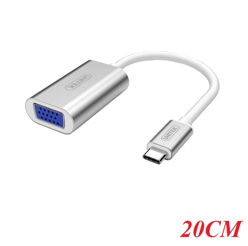 Unitek 96746 Y-6315 20CM Màu Bạc Cáp Chuyển Type-C sang Vga