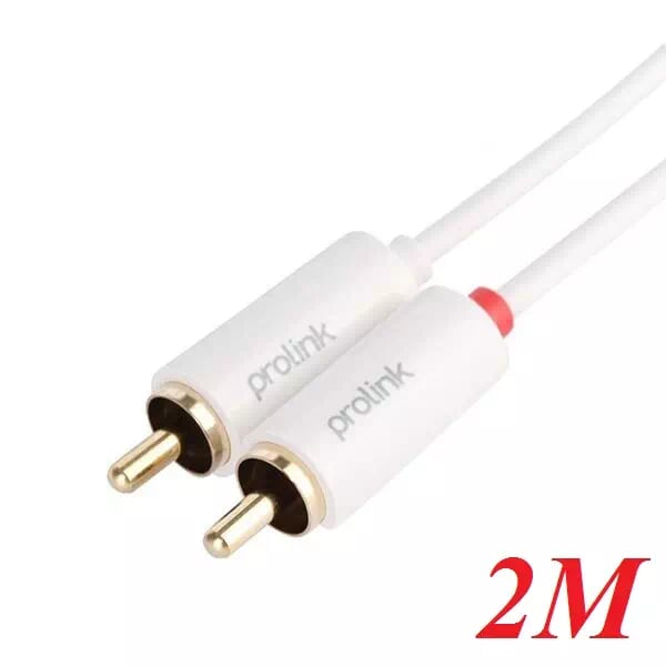 Prolink MP101 Cáp 2M 2*Rca To 2*Rca Nối Âm Thanh Mạ Vàng 24K Chống Nhiễu Màu Trắng - 98632