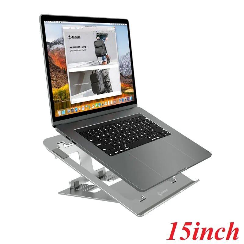Tomtoc B04-002S Đế tản nhiệt cơ động TOMTOC Alumium Foldable 15' Silver ( B04-002S ) G