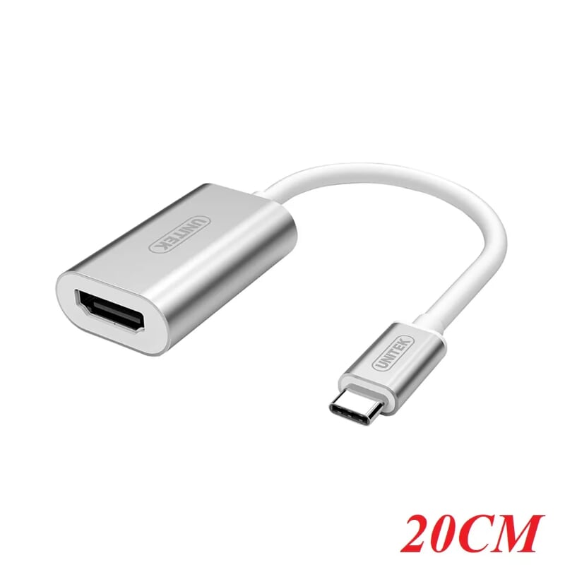 Unitek 97230 Y-6316 20CM Màu Bạc Cáp Chuyển Type-C sang Hdmi