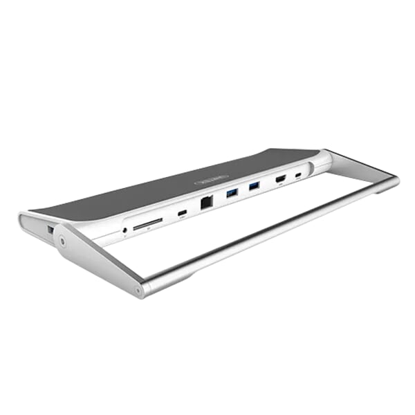 Unitek 95397 Y-3708 20CM Màu Bạc Dock chuyển Type-C sang 3 Usb 3.0 + Hdmi 4K + Lan 1Gbps + SD 4.0 + 2 Type-C DP