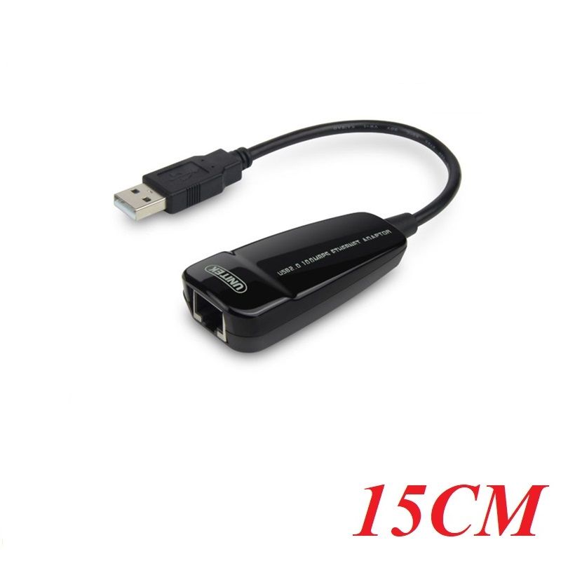 Unitek 96216 Y-1466 15CM 100Mpbs Màu Đen Cáp chuyển Usb 2.0 sang Lan