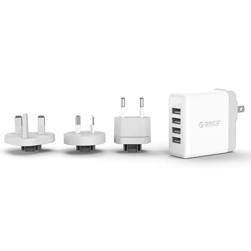 Orico DSP-4U-WH Sạc Điện Thoại Usb 4 Cổng 2.4A Universal 34W 4 Chuẩn Đầu cắm Us Eu Uk Au - 96371