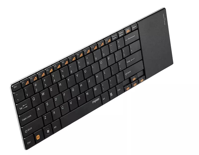 Rapoo 25592 E9180P 5Ghz Bàn Phím Và Chuột Touchpad Không Dây Màu Đen Đủ 12 Phím Chức Năng 05659 25592