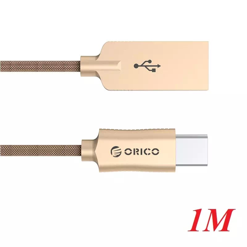 Orico Hcu-10-Gd Cáp Sạc Điện Thoại Typec Dây Dù Vàng 1M - Type C To Usb 1M Cable ) Gold - 97580