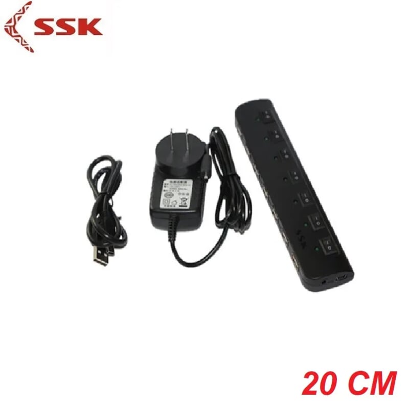SSK SHU-023 Màu Đen Hub chia 7 cổng USB 2.0 có nguồn 97682