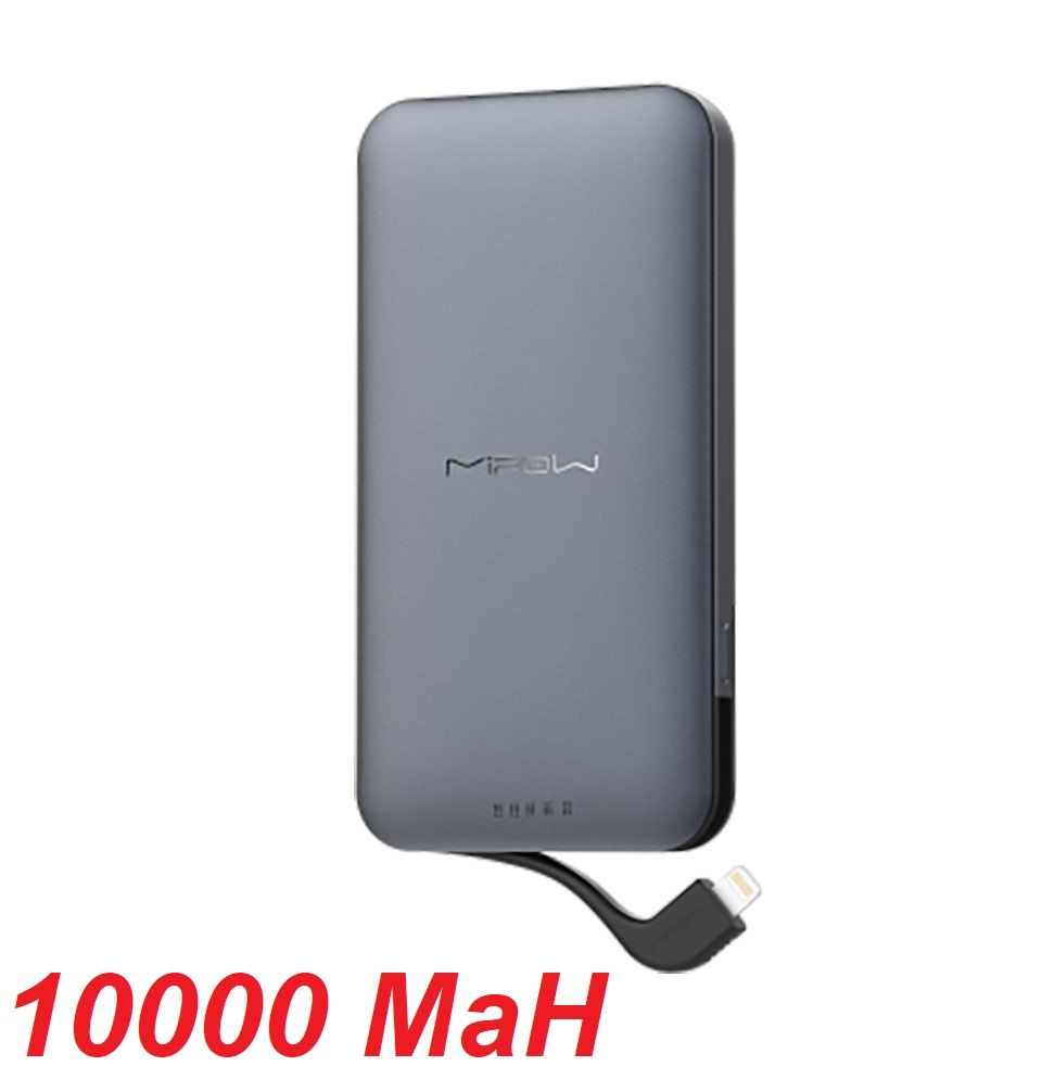 Mipow SPL10GR Sạc dự phòng Power cube 10000 Lightning cable ( Space Grey ) ( SPL10-GR ) G