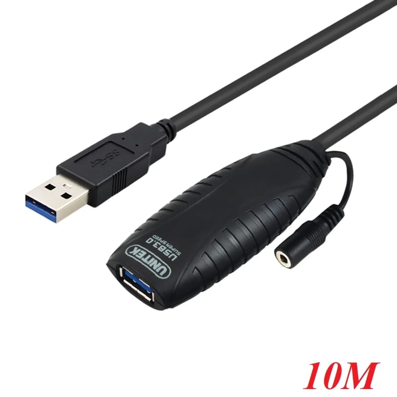 Unitek 98568 Y-3018 10M màu Đen Cáp Usb Nối Dài 3.0 Extension kèm nguồn