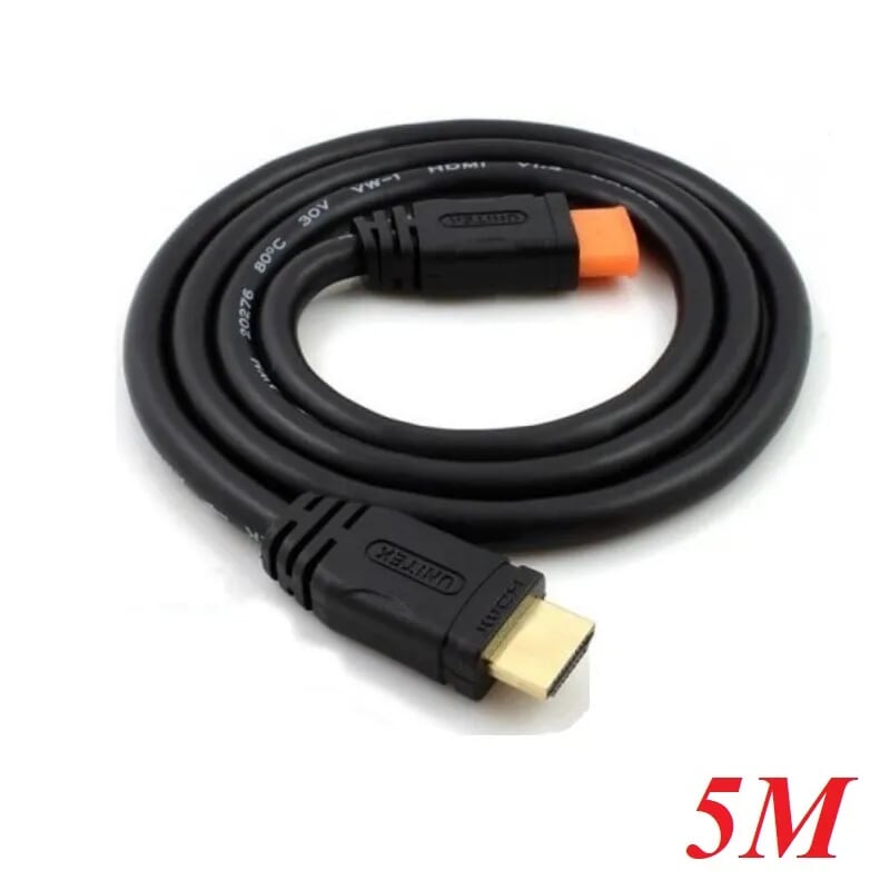 Unitek 98533 Y-C140M 5M 4k Màu Đen Cáp Hdmi chuẩn 1.4 dây tròn chống nhiễu