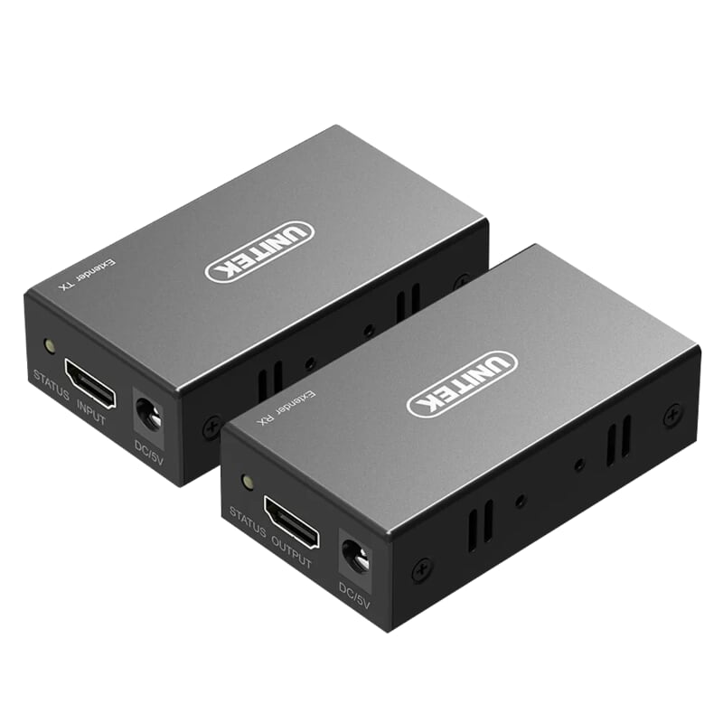 Unitek 98675 V100A 60M Màu Đen Bộ kéo dài HDMI 1.4 qua mạng Lan CAT5e CAT6