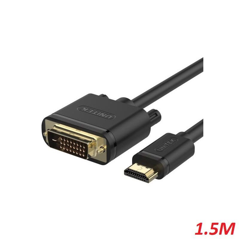 Unitek 28544 Y-C217E 1.5M Hdmi Ra Dvi 24+1 Cáp Chuyển Đổi Màu Đen