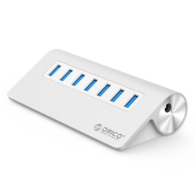 Orico M3H7-V1-SV Bộ Chia Vỏ Nhôm Có Nguồn Riêng Cáp Dài 1M Usb Hub 7 Cổng Usb 3.0 - 96838