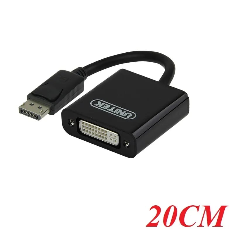 Unitek 97010 Y-C5118AA 20CM Màu Đen Cáp chuyển Displayport sang Dvi 24+5