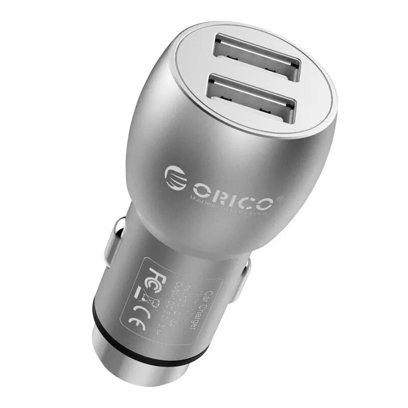 Orico UCM-2U-SV Sạc Usb 15.5W Bằng Nhôm Và Thép Trên Xe Ô Tô 2 Cổng: 2.1A Và 1A - 96222
