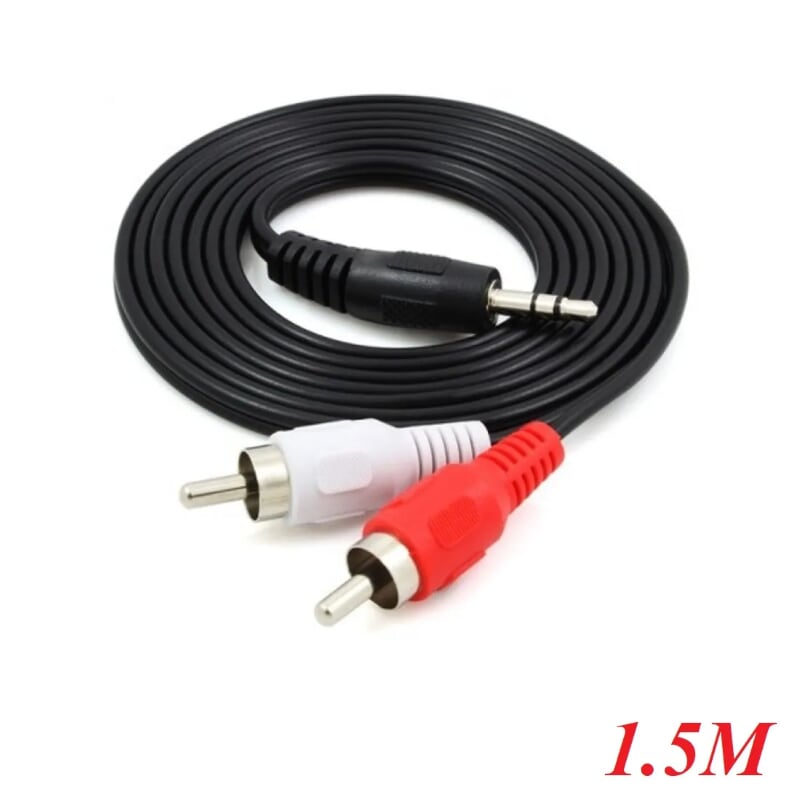 Unitek 96634 Y-C904 1.5M Màu Đen Dây cáp Audio giắc 3.5 ra 2 đầu bông sen