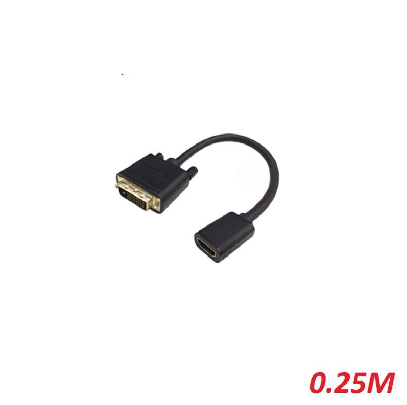 Unitek 26449 Y-C250BK 0.25M Hdmi Ra Dvi 24+5 L Cáp Chuyển Đổi Màu Đen 25Cm