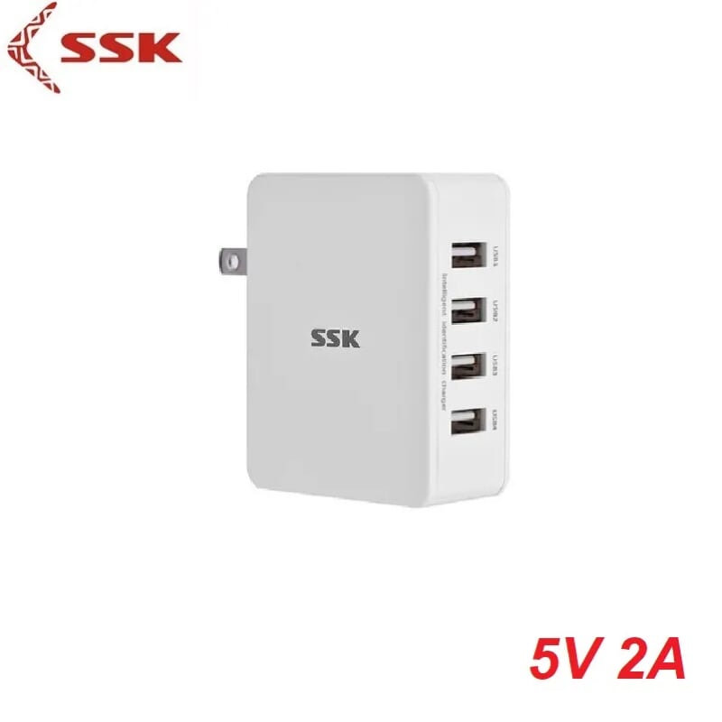 SSK SDC-025 Màu Trắng Củ Sạc 4 cổng USB 5V-5A 97899